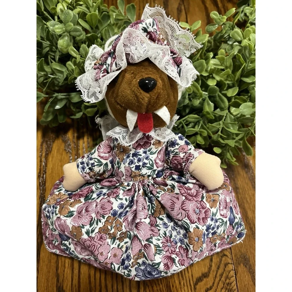 Vintage Topsy‎ Turvy Doll 3-in-1 Little Red Riding Hood Granny Wolf Folk Art Toy